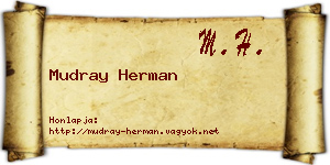 Mudray Herman névjegykártya